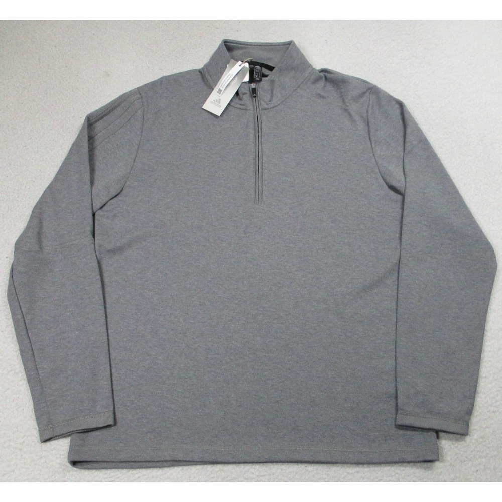 Adidas Pullover Mens Medium Gray Primegreen‎ 1/4 Zip Long Sleeve Sweater